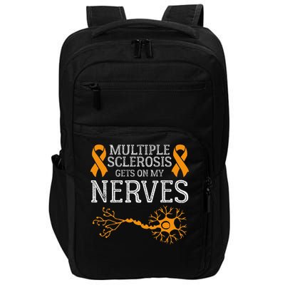 Multiple Sclerosis Gets On My Nerves Awareness Orange Impact Tech Backpack