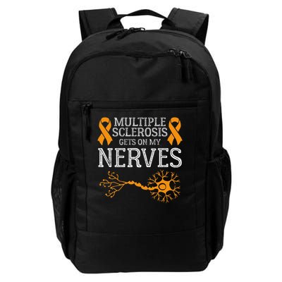 Multiple Sclerosis Gets On My Nerves Awareness Orange Daily Commute Backpack