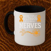 Multiple Sclerosis Gets On My Nerves Awareness Orange Mug