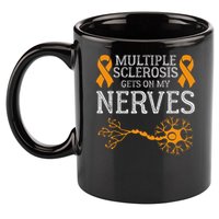 Multiple Sclerosis Gets On My Nerves Awareness Orange 11oz C Handle Ceramic Mug