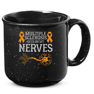 Multiple Sclerosis Gets On My Nerves Awareness Orange 15oz Campfire Ceramic Mug