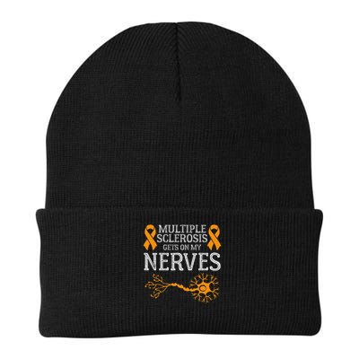 Multiple Sclerosis Gets On My Nerves Awareness Orange Beanie