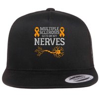 Multiple Sclerosis Gets On My Nerves Awareness Orange Flat Bill Trucker Hat