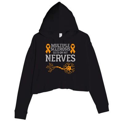 Multiple Sclerosis Gets On My Nerves Awareness Orange Crop Fleece Hoodie