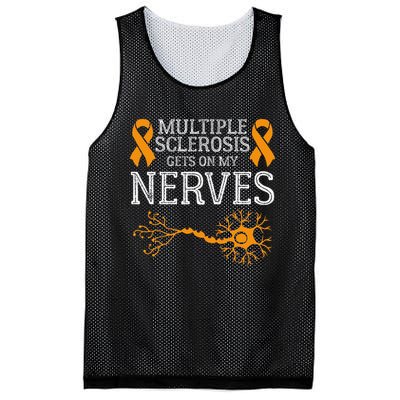 Multiple Sclerosis Gets On My Nerves Awareness Orange Mesh Reversible Basketball Jersey Tank