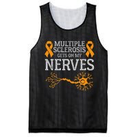 Multiple Sclerosis Gets On My Nerves Awareness Orange Mesh Reversible Basketball Jersey Tank