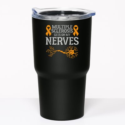 Multiple Sclerosis Gets On My Nerves Awareness Orange Tumbler