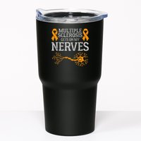 Multiple Sclerosis Gets On My Nerves Awareness Orange Tumbler