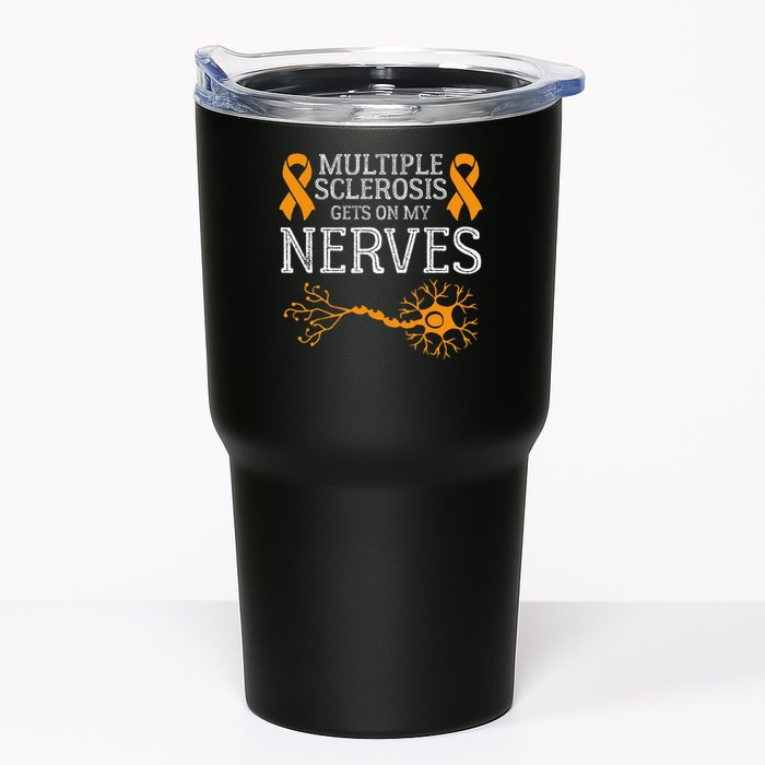 Multiple Sclerosis Gets On My Nerves Awareness Orange Tumbler