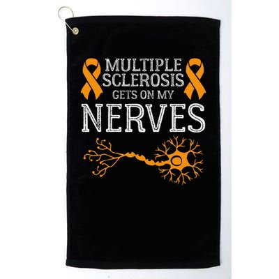 Multiple Sclerosis Gets On My Nerves Awareness Orange Golf Towel