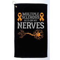 Multiple Sclerosis Gets On My Nerves Awareness Orange Golf Towel