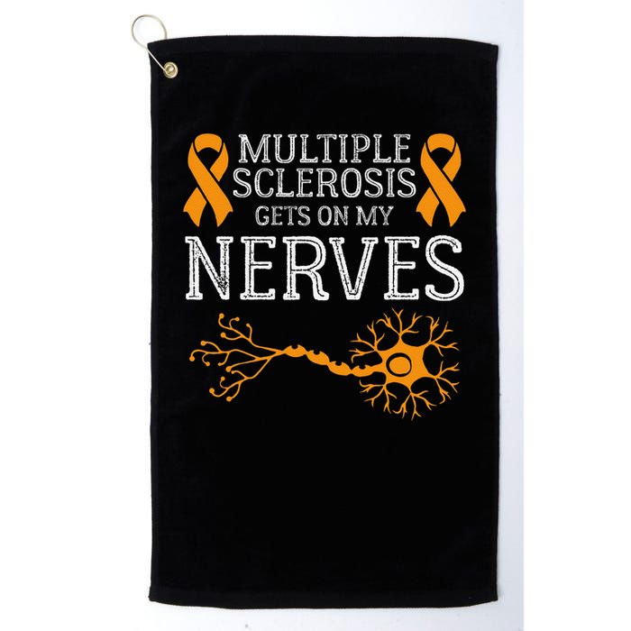 Multiple Sclerosis Gets On My Nerves Awareness Orange Golf Towel