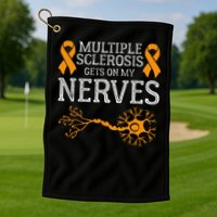 Multiple Sclerosis Gets On My Nerves Awareness Orange Golf Towel