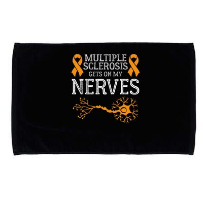 Multiple Sclerosis Gets On My Nerves Awareness Orange Microfiber Hand Towel