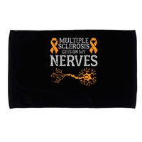 Multiple Sclerosis Gets On My Nerves Awareness Orange Microfiber Hand Towel