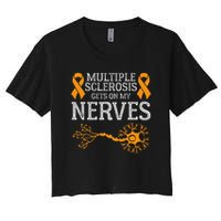 Multiple Sclerosis Gets On My Nerves Awareness Orange Crop Top