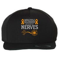 Multiple Sclerosis Gets On My Nerves Awareness Orange Wool Snapback Cap