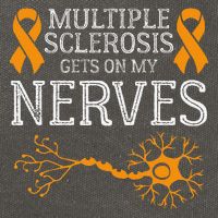 Multiple Sclerosis Gets On My Nerves Awareness Orange Cotton Canvas Backpack