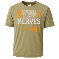 Multiple Sclerosis Gets On My Nerves Awareness Orange Performance Shirt