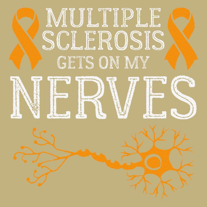 Multiple Sclerosis Gets On My Nerves Awareness Orange Performance Shirt