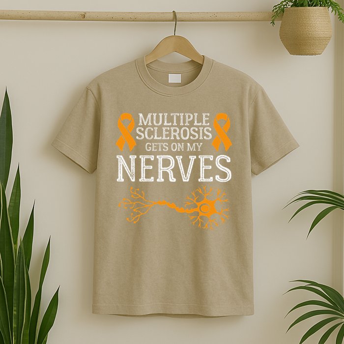 Multiple Sclerosis Gets On My Nerves Awareness Orange T-Shirt