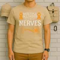 Multiple Sclerosis Gets On My Nerves Awareness Orange T-Shirt