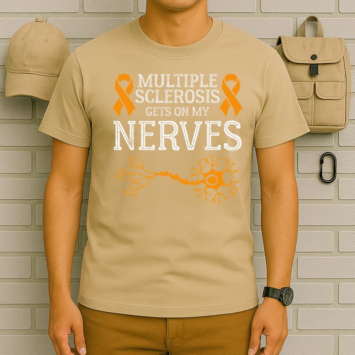 Multiple Sclerosis Gets On My Nerves Awareness Orange T-Shirt