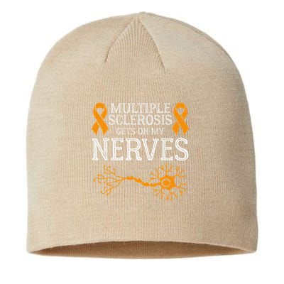 Multiple Sclerosis Gets On My Nerves Awareness Orange Sustainable Beanie