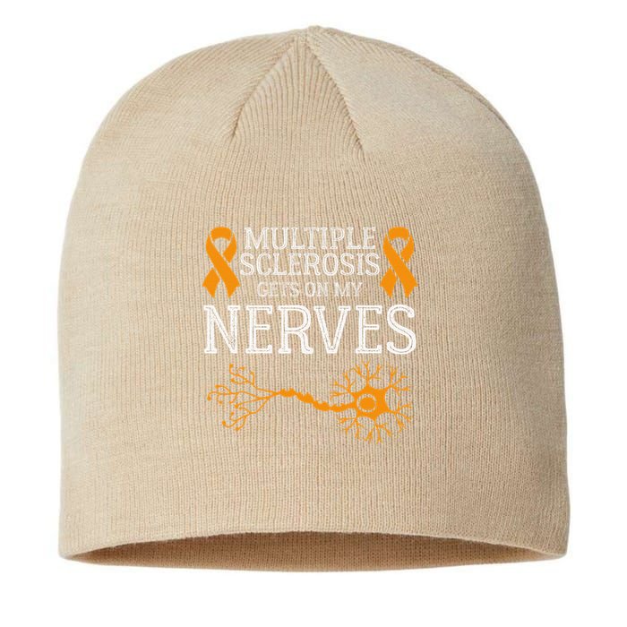 Multiple Sclerosis Gets On My Nerves Awareness Orange Sustainable Beanie