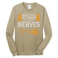 Multiple Sclerosis Gets On My Nerves Awareness Orange Tall Long Sleeve T-Shirt