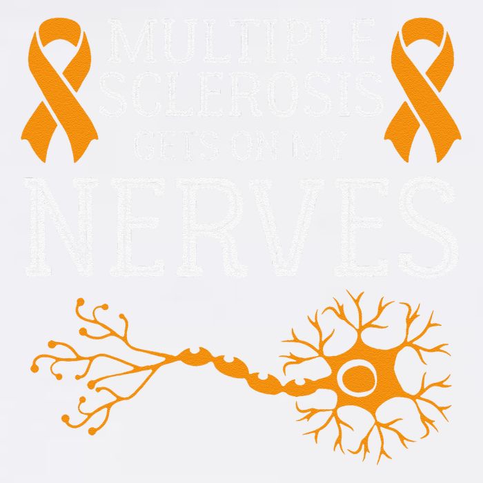 Multiple Sclerosis Gets On My Nerves Awareness Orange Garment-Dyed Sweatshirt