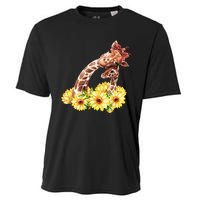 Mom Sunflower Gift Safari Africa Animal Baby Giraffe Cooling Performance Crew T-Shirt