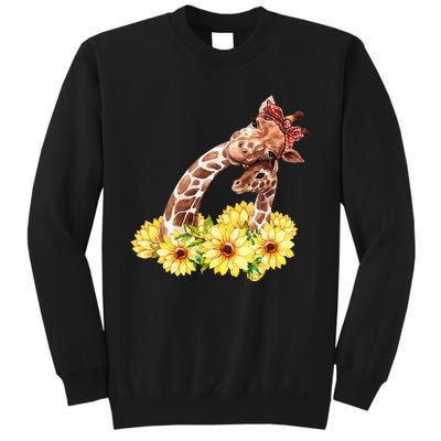 Mom Sunflower Gift Safari Africa Animal Baby Giraffe Sweatshirt