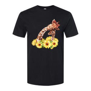 Mom Sunflower Gift Safari Africa Animal Baby Giraffe Softstyle CVC T-Shirt