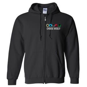 Mana Symbols Gathering Magic Choose Wisely Blue Red Green Full Zip Hoodie