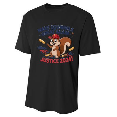 Make Squirrels Great Again Justice 2024 Peanut Performance Sprint T-Shirt