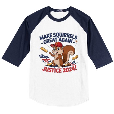 Make Squirrels Great Again Justice 2024 Peanut Baseball Sleeve Shirt