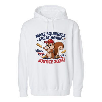 Make Squirrels Great Again Justice 2024 Peanut Garment-Dyed Fleece Hoodie