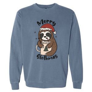 Merry Slothmas Great Gift Sloth Lover Funny Christmas Costume Gift Garment-Dyed Sweatshirt