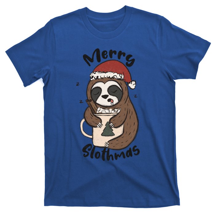 Merry Slothmas Great Gift Sloth Lover Funny Christmas Costume Gift T-Shirt