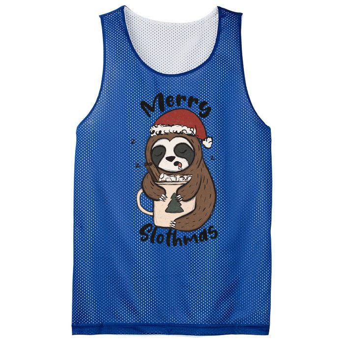 Merry Slothmas Great Gift Sloth Lover Funny Christmas Costume Gift Mesh Reversible Basketball Jersey Tank