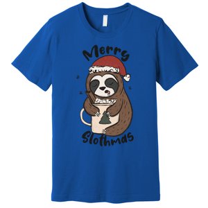 Merry Slothmas Great Gift Sloth Lover Funny Christmas Costume Gift Premium T-Shirt