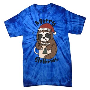 Merry Slothmas Great Gift Sloth Lover Funny Christmas Costume Gift Tie-Dye T-Shirt