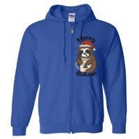 Merry Slothmas Great Gift Sloth Lover Funny Christmas Costume Gift Full Zip Hoodie