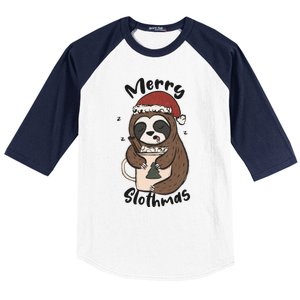 Merry Slothmas Great Gift Sloth Lover Funny Christmas Costume Gift Baseball Sleeve Shirt