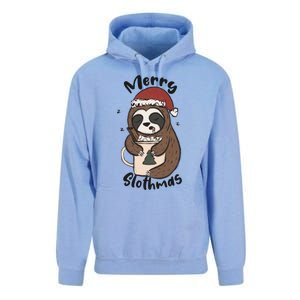 Merry Slothmas Great Gift Sloth Lover Funny Christmas Costume Gift Unisex Surf Hoodie