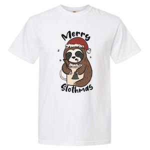 Merry Slothmas Great Gift Sloth Lover Funny Christmas Costume Gift Garment-Dyed Heavyweight T-Shirt