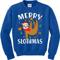 Merry Slothmas Great Gift Christmas Pajama For Sloth Lovers Gift Kids Sweatshirt