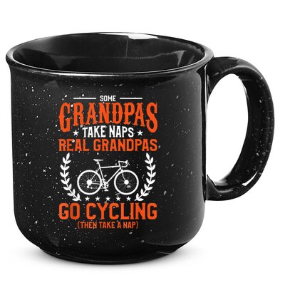Mens Some Grandpas Take Naps Real Grandpas Go Cycling Cyclist 15oz Campfire Ceramic Mug