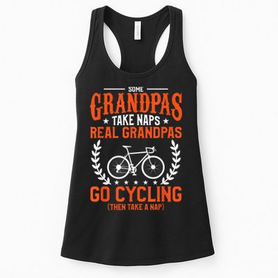 Mens Some Grandpas Take Naps Real Grandpas Go Cycling Cyclist Womens Tank Top